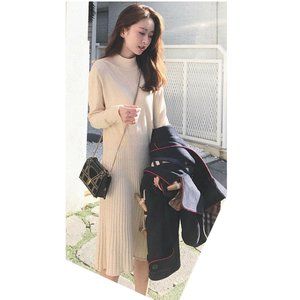 Korean knitted sweater dress a-line